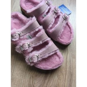 Birkenstock Florida Shearling Lavender Sandals EU 38 Womens 7-7.5 Rare
